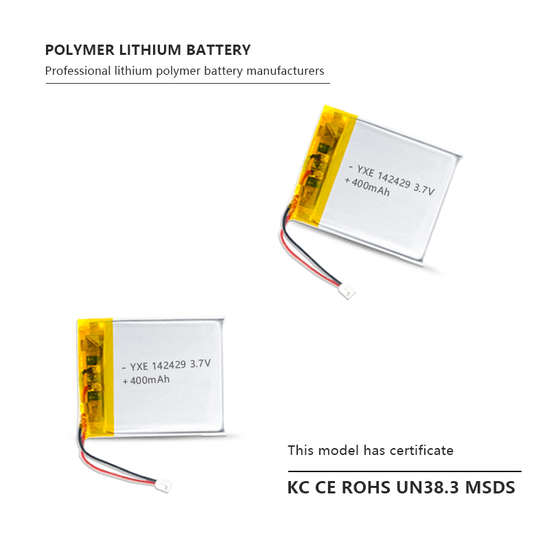 3.7 V Li-ion Battery 142429-400mah
